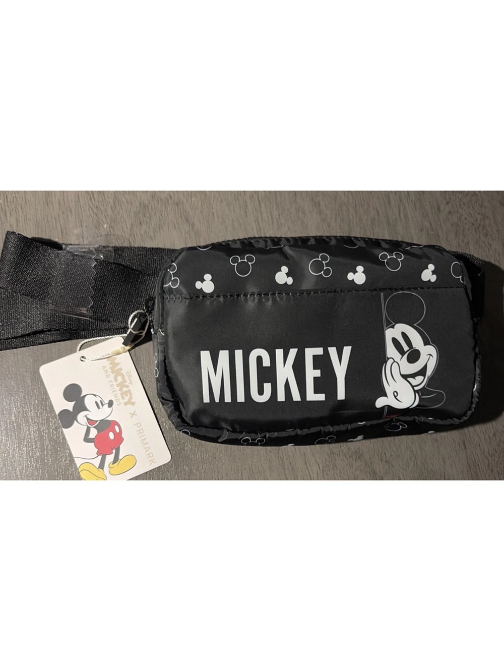Disney Mickey Mouse Fanny Pack Primark Belt Bag Black NWT Adjustable